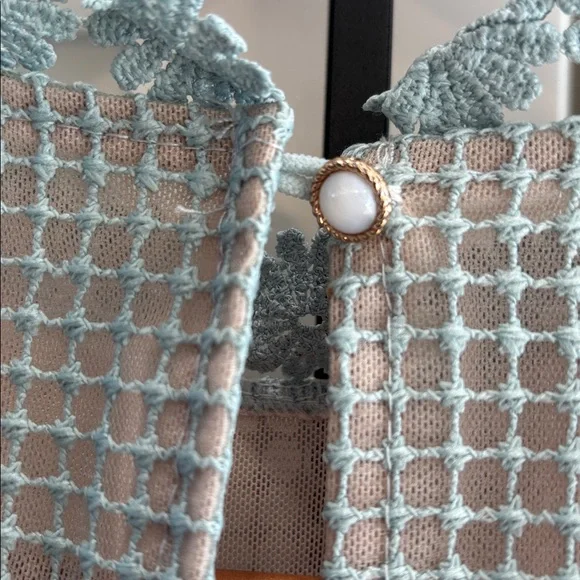 Elegant Lace Midi Dress in Light Blue - Picture 10 of 10